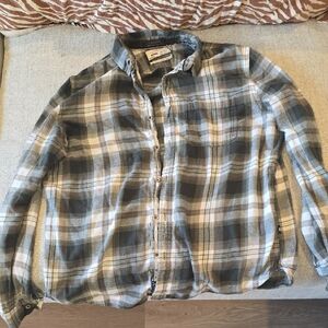 On The Road Black, Green and White Plaid Button Down Shirt